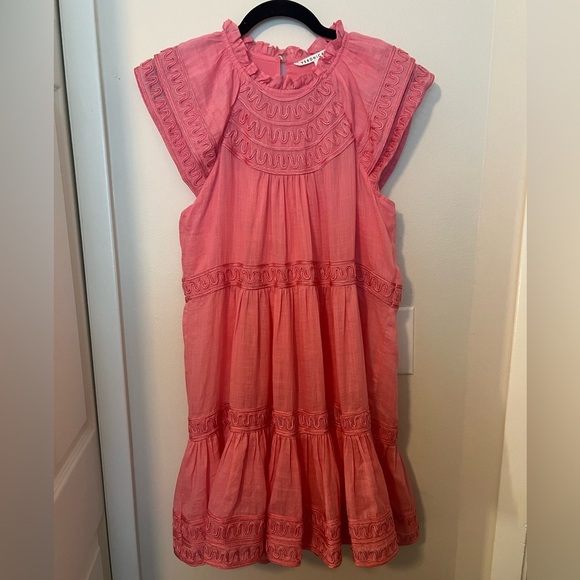Veronica Beard - $598 Keely Pink Dark Peony Mini Dress Size 4 - Like NEW! - Picture 8 of 14